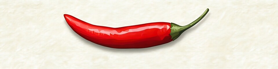 Fiery red chili pepper icon on a soft ivory background with subtle texture
