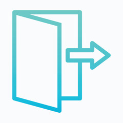 Exit Door Vector Icon. Lineal Gradient Style Isolated Vector Icon. 