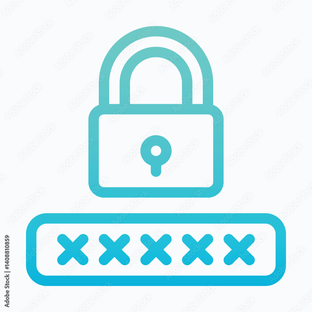 Poster password, pin code vector icon. lineal gradient style isolated vector icon.