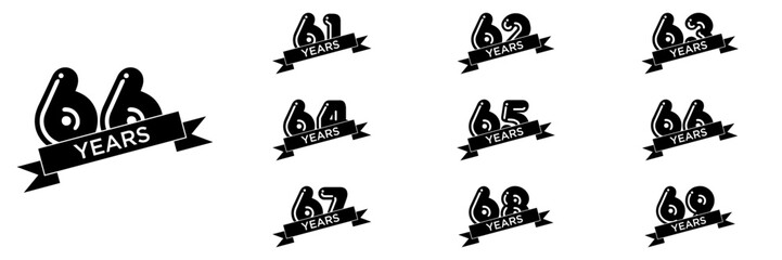 collection numbers Anniversary logo set icon vector design