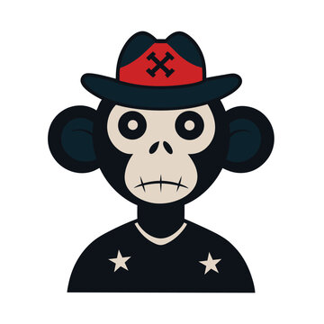 Voodoo monkey funny carton vector art