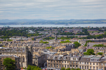 Naklejka premium The view of the New town of Edinburgh from Calton Hill. Scotland