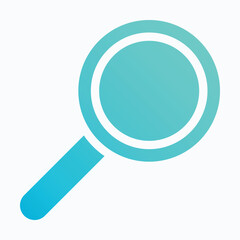 Magnifying Glass Vector Icon. Gradient Silhouette Style Isolated Vector Icon. 