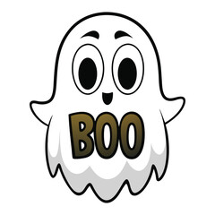 A spooky Halloween ghost with a playful 