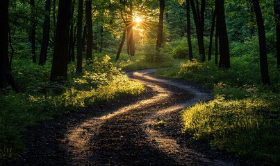 Obraz premium Sunlight Path Forest