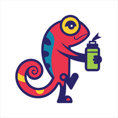 Graffiti-style chameleon vector art