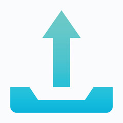 Upload Sign Vector Icon. Gradient Silhouette Style Isolated Vector Icon. 