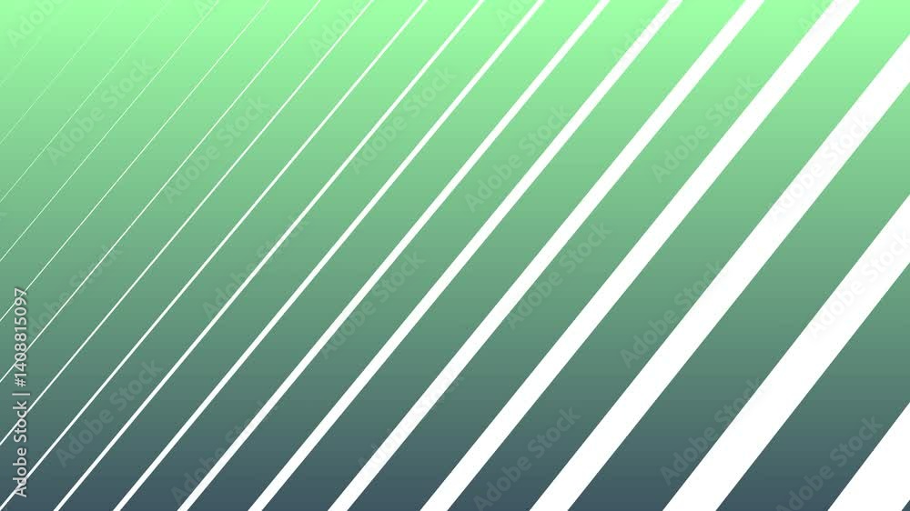 Poster animation of a moving background of colorful stripes in shades of green. the stripes are thin and ar