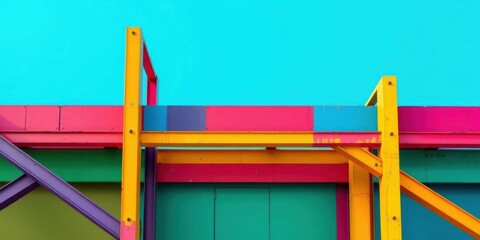 Colorful Abstract Building Structure Modern Architecture Bright Hues