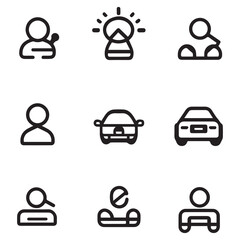a multiple variations of a minimalist icon for a driver's license