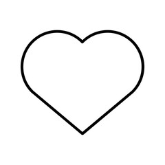 Heart icon. Isolated over white background. Love symbol.