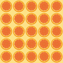 Vibrant Orange Slice Vector Pattern - Fresh Citrus Repeat for Bright & Energetic Designs