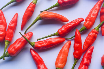 Red chili (Capsicum frutescens) on a white isolated background