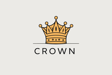 Elegant Golden Crown Logo Design. A simple minimalist logo design featuring a golden crown