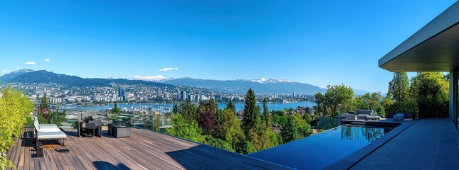 Luxury Villa with Panoramic Lake and Mountain Views