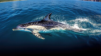 Obraz premium dolphins swimming in the blue ocean