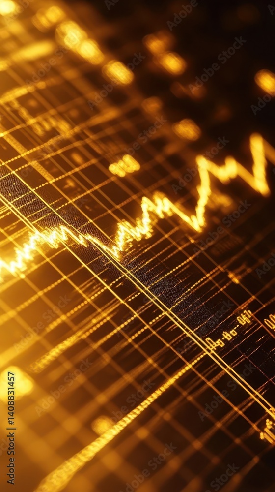 Poster an abstract image of a chart displaying upward and downward trends