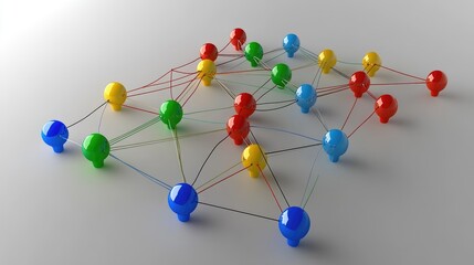 Obraz premium Abstract D model of deep learning network with color-coded connections