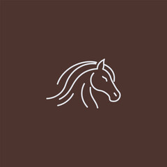 Horse Line Art Logo – Graceful horse in minimalist lines symbolizing speed and freedom.