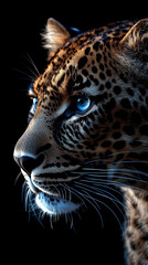 Obraz premium Abstract wallpaper featuring a stylized leopard against a vivid contrast background. Symbolizing strength, stealth, and individuality, this modern design evokes power and fearless elegance.