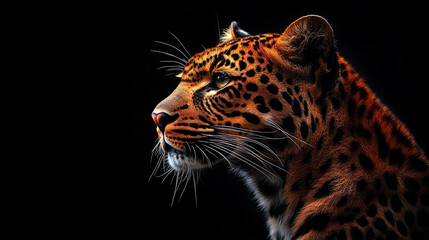 Naklejka premium Abstract wallpaper featuring a stylized leopard against a vivid contrast background. Symbolizing strength, stealth, and individuality, this modern design evokes power and fearless elegance.