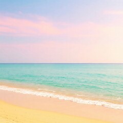 Obraz premium summer wallpaper 4k hd high quality summer background pictures | pastel beach aesthetic wallpaper | dreamy golden sand and turquoise ocean in 4k