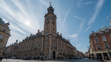 Fototapeta premium old town hall clock tower