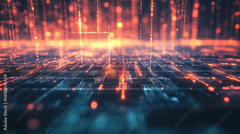 Poster futuristic abstract hud interface background with glowing ui elements