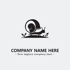 Snail illustration black and white for logo company vector image
