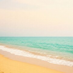 Obraz premium summer wallpaper 4k hd high quality summer background pictures | pastel beach aesthetic wallpaper | dreamy golden sand and turquoise ocean in 4k