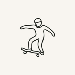 Hand Drawn Doodle Business Infographic Elements with skateboard theme Vector Illustration for stickers or prints