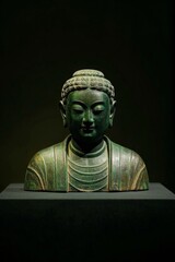 a close up of a statue of a person on a table