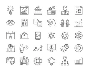 Modern Business Strategy Icons for Presentations
