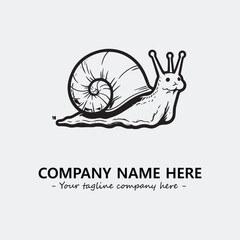 Snail illustration black and white for logo company vector image
