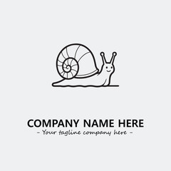 Snail illustration black and white for logo company vector image
