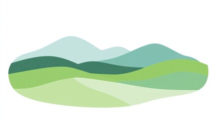 Green hills landscape, nature background, idyllic scene