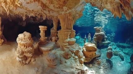 Cave Formations Underwater