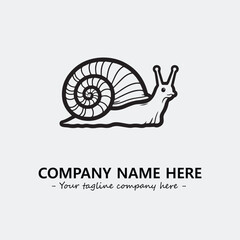 Snail illustration black and white for logo company vector image
