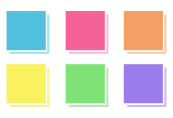 Fototapeta premium Overlapping Square Label Frame Illustration (Set of 6 Colors)