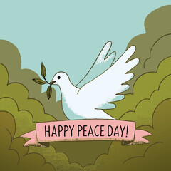 Dove of peace simple icon. Flying dove of peace icon art. Peace concept icon