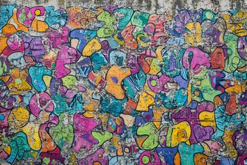 Colorful Graffiti Wall Texture