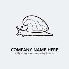 Snail illustration black and white for logo company vector image

