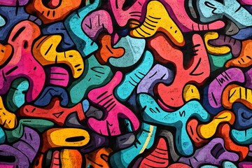 Obraz premium Colorful Abstract Graffiti-Style Texture