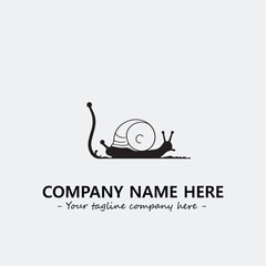 Snail illustration black and white for logo company vector image
