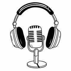 retro microphone vector illustration