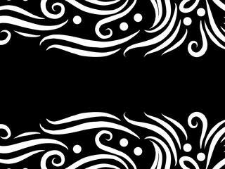 luxury BLACK AND WHITE traditional Indonesian Dayak batik design with aesthetic gradient background