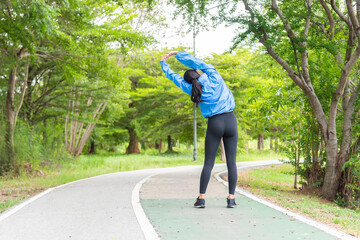 Fototapeta premium Beautiful Sport woman in sportswear running in the park. Healthy lifestyle and sport concept