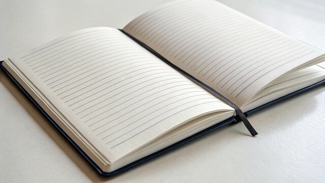 Open Book With Scientific Notes and Equations Laid on Minimal Desk in Bright Workspace