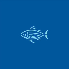 Tuna Fish Line Art Logo – Elegant tuna in smooth line style, ideal for seafood branding.