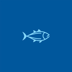 Tuna Fish Line Art Logo – Elegant tuna in smooth line style, ideal for seafood branding.